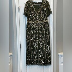Adrianna Papell: Embellished Green Dress